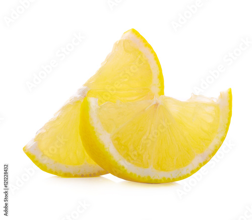 fresh lemon and slice isolated on white
