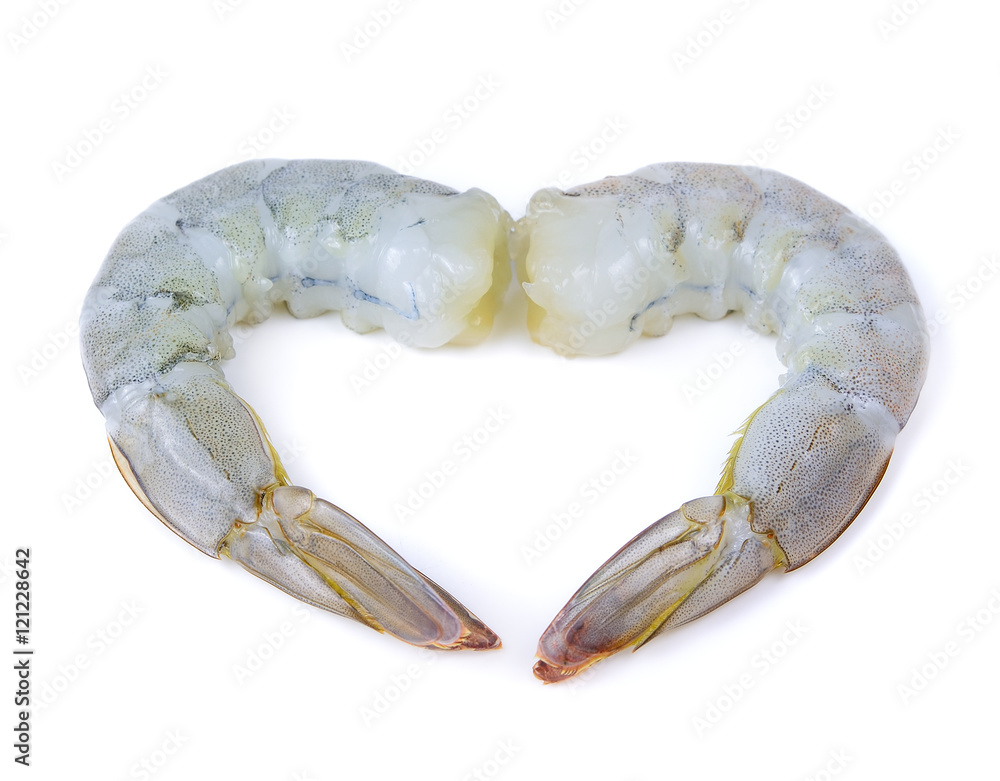 Fresh shrimp isolated on white