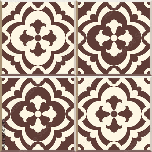 Retro Floor Tiles patern, set of four patterns