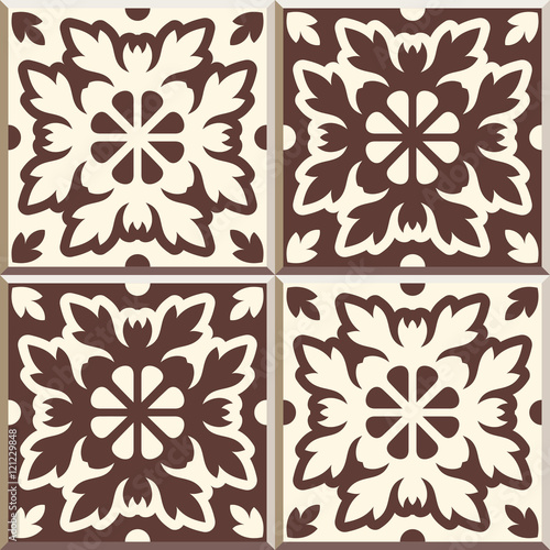 Retro Floor Tiles patern, set of four patterns