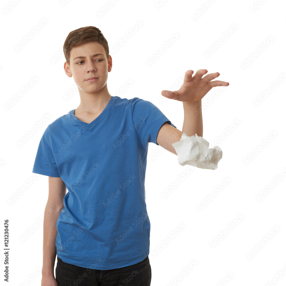 Cute teenager boy over white isolated background Cute teenager boy over white isolated background
