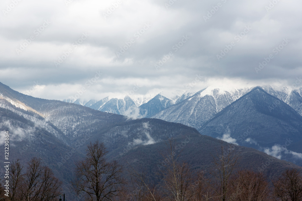 Mountain landscape. Krasnaya Polyana, Sochi, Russia Mountain landscape. Krasnaya Polyana, Sochi, Russia