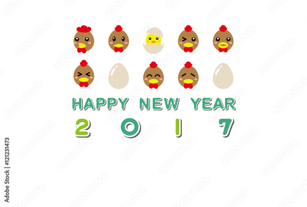 17年酉年 年賀状 Stock Vector Adobe Stock