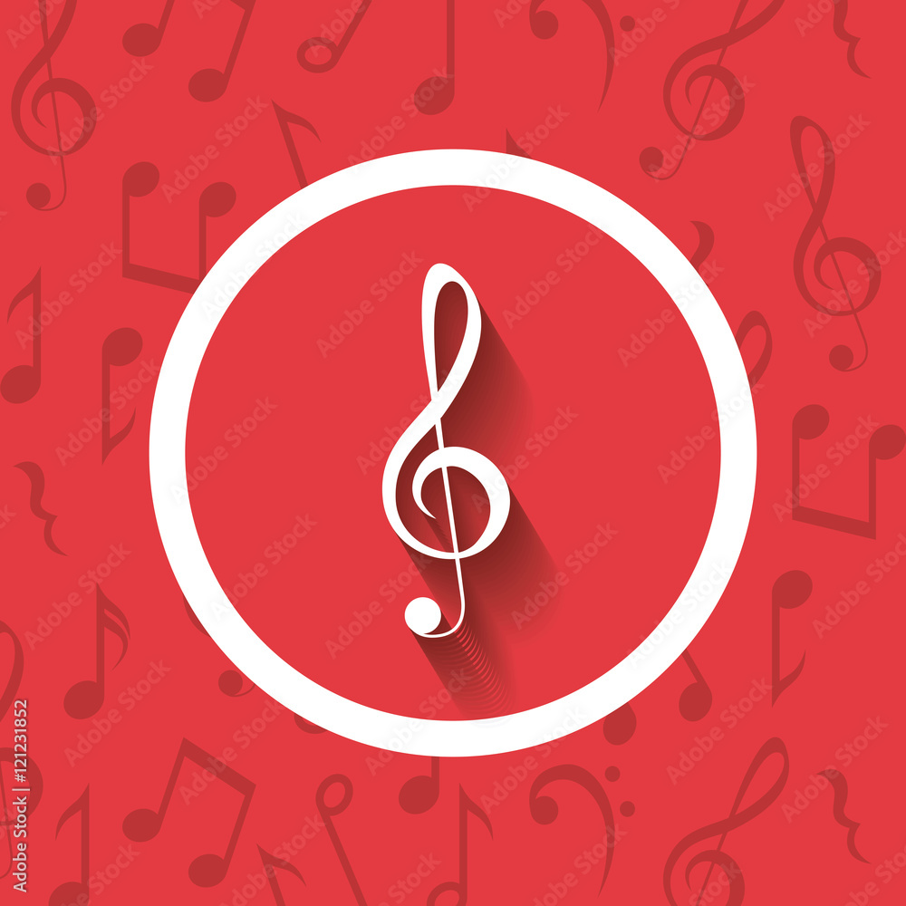 Fototapeta premium Music note inside button icon. Sound melody and musical theme. Colorful design. Vector illustration