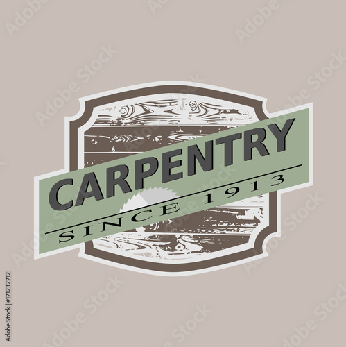 Vintage carpentry icon, vector illustration