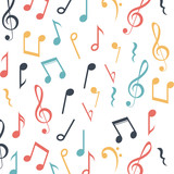 Music note icon. Sound melody and musical theme. Colorful and background design. Vector illustration