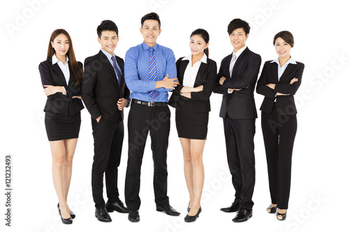 successful business team standing on white background
