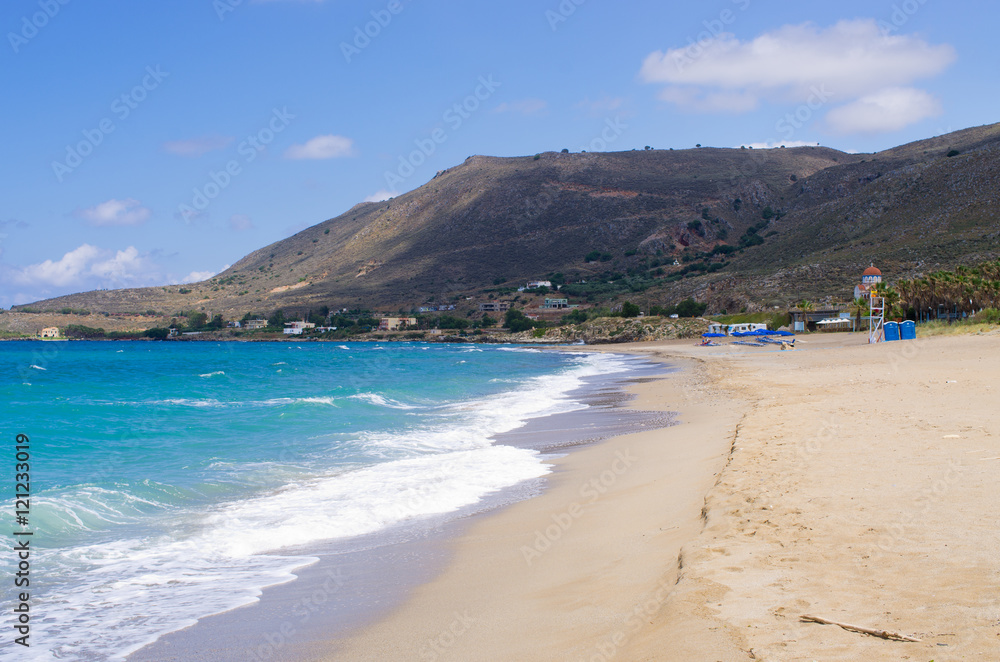 Beach on the Crete island