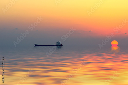 sunset at  Mediterranean sea