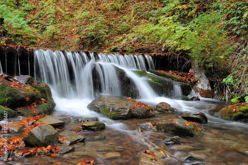 Fototapeta Naklejka Na Ścianę i Meble -  Autumn forest waterfall