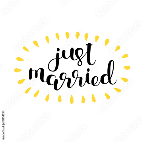Just married. Brush lettering.