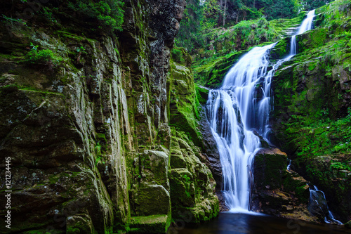 Kamienczyk Waterfall in Karkonosze National Park in Poland Sudety Mountains near Szklarska Poreba town.