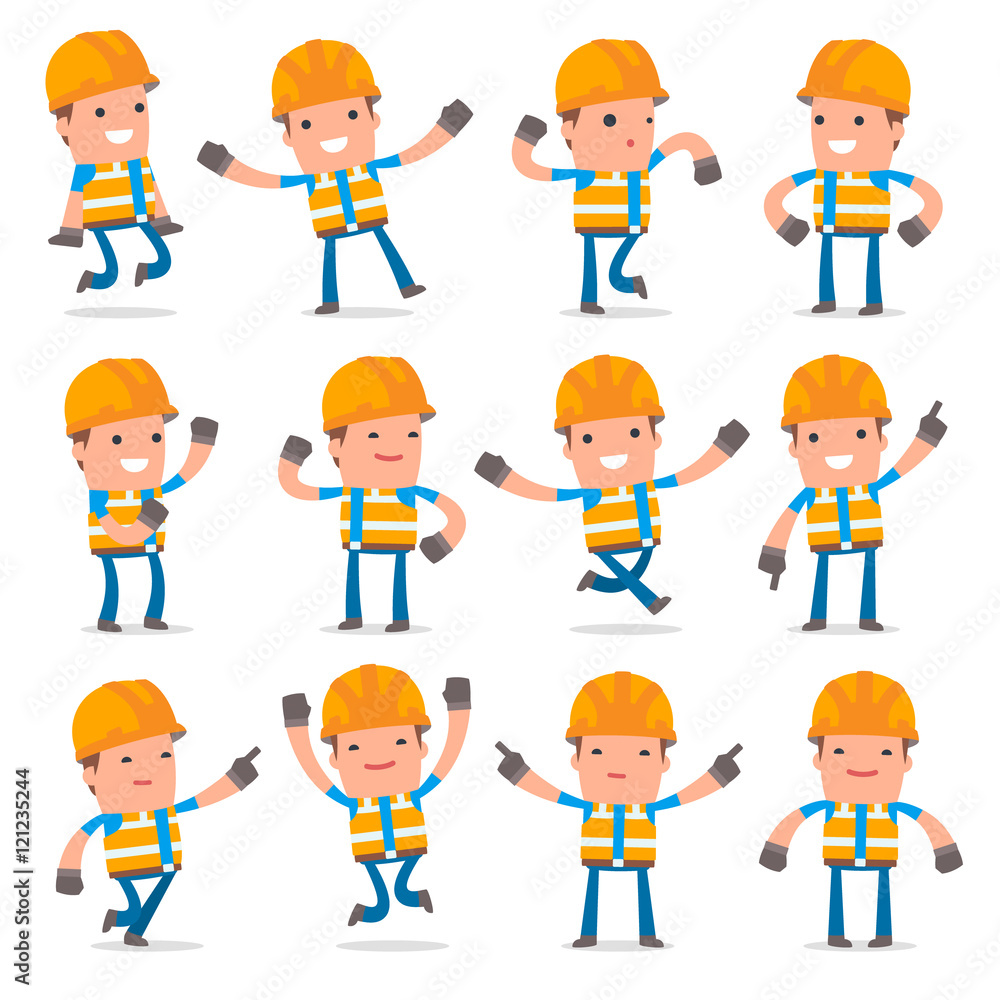 Set of Laughing and Joyful Character Constructor in celebrates a Set of Laughing and Joyful Character Constructor in celebrates a