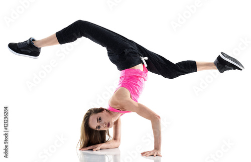 woman modern dancer dancing isolated