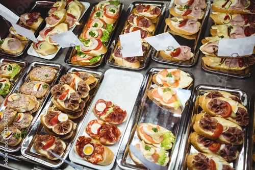 Tray of appetizers on a display