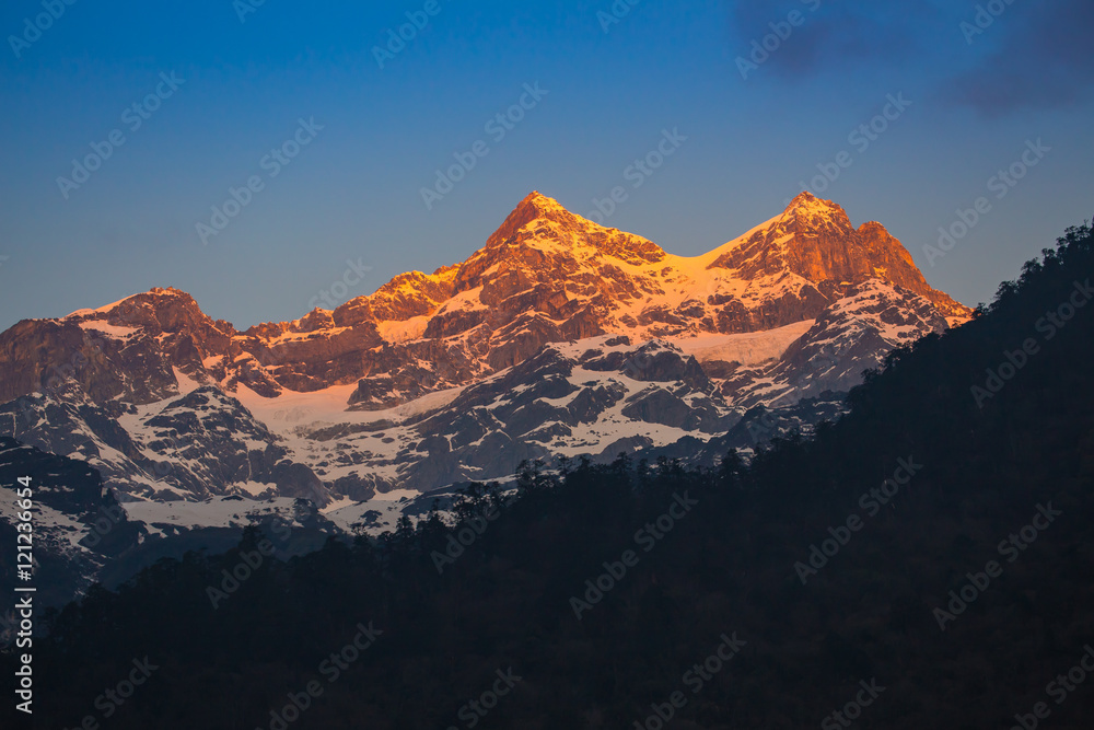 Sunrise at Lachung in Sikkim,India
