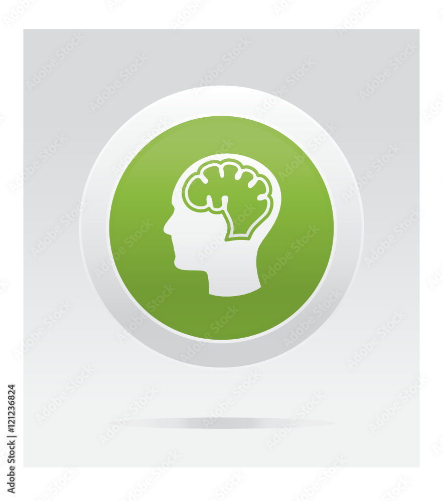 Brain. Medical icon. Green vector button. Brain. Medical icon. Green vector button.