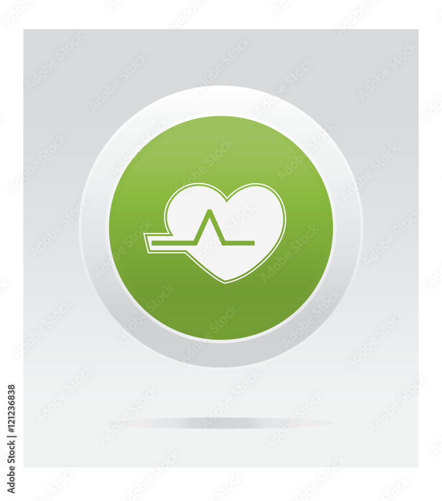 Heart beat. Medical icon. Green vector button. Heart beat. Medical icon. Green vector button.