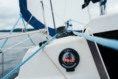 Compass on the sailboat, detail