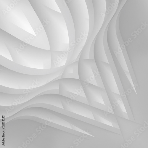 3d illustration. Abstract architectural white architecture element. Curve shape, disappearing into the background.