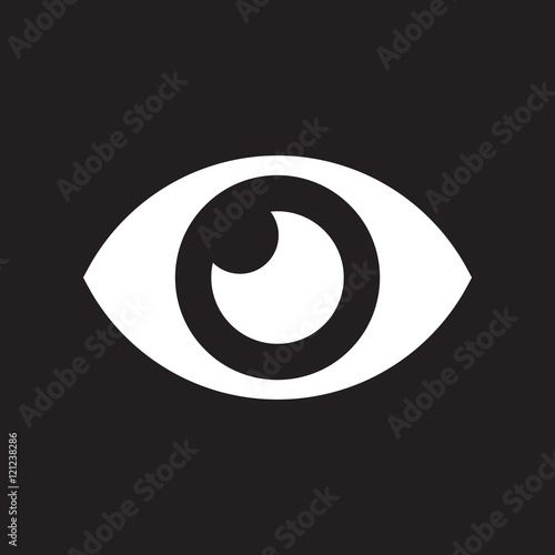flat icon in black and white style human eye