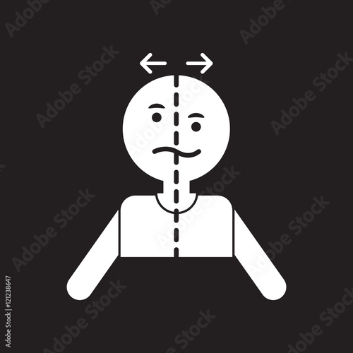 flat icon in black and white style attack stroke face 
