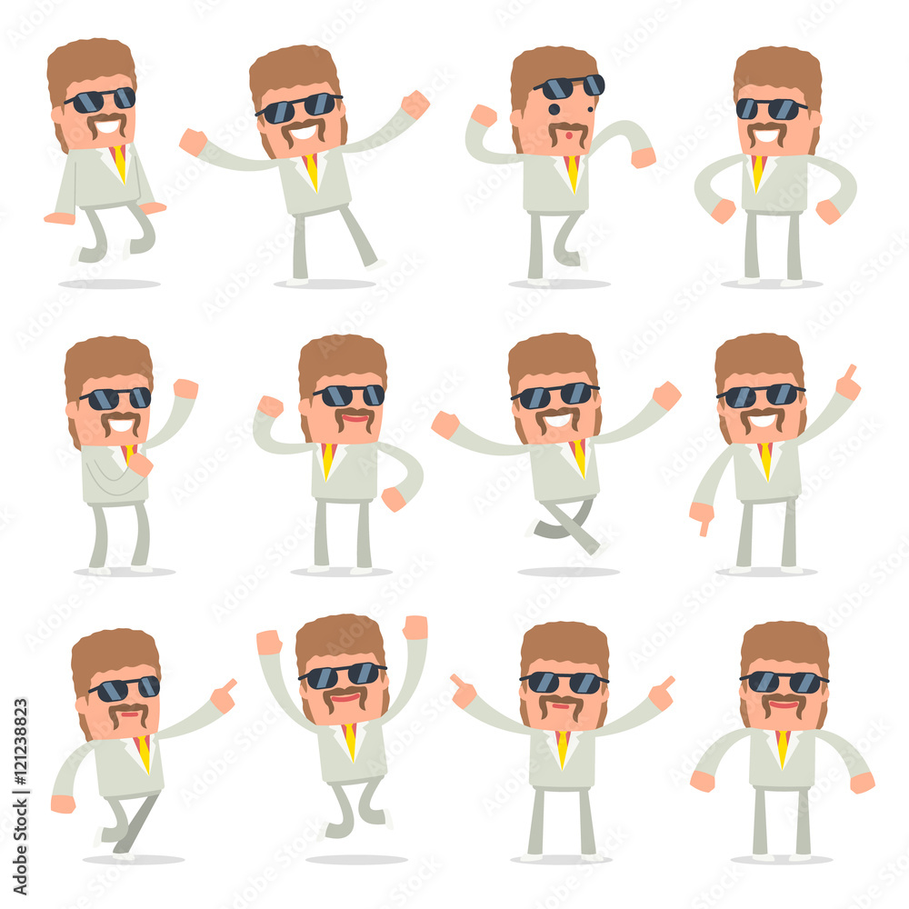 Set of Laughing and Joyful Character Impudent Reseller in celebr Set of Laughing and Joyful Character Impudent Reseller in celebr
