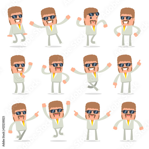 Set of Laughing and Joyful Character Impudent Reseller in celebr