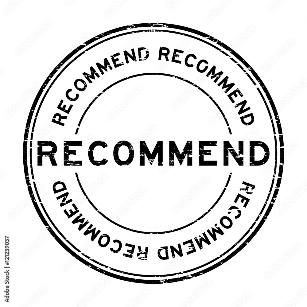 Grunge black recommend rubber stamp