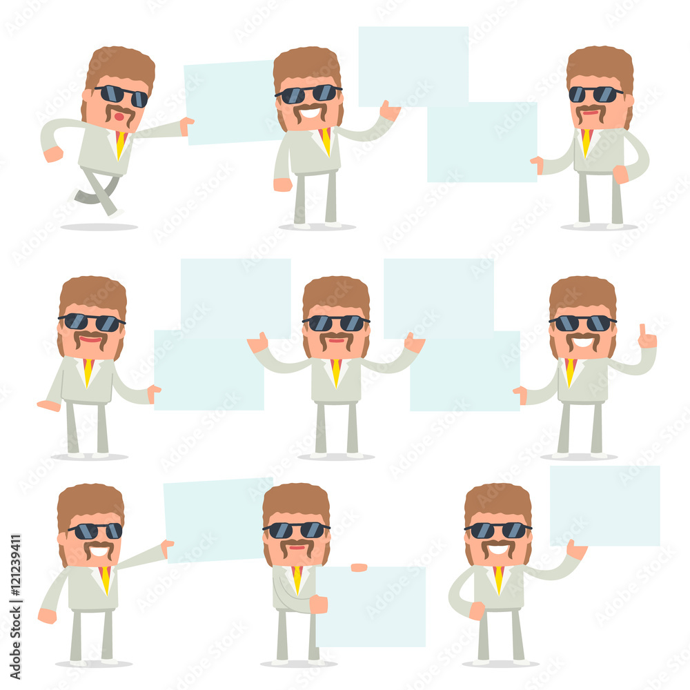 Set of Funny and Cheerful Character Impudent Reseller holds and Set of Funny and Cheerful Character Impudent Reseller holds and