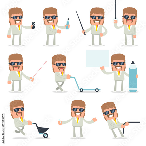 Set of Happy and Intelligent Character Impudent Reseller making