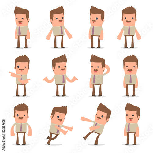 Set of Confused and Sad Character Bookkeeper in ignorance poses