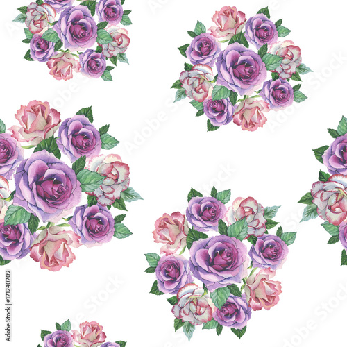 Wildflower rose flower pattern in a watercolor style isolated. Full name of the plant  rose  platyrhodon  rosa. Aquarelle flower could be used for background  texture  pattern  frame or border.