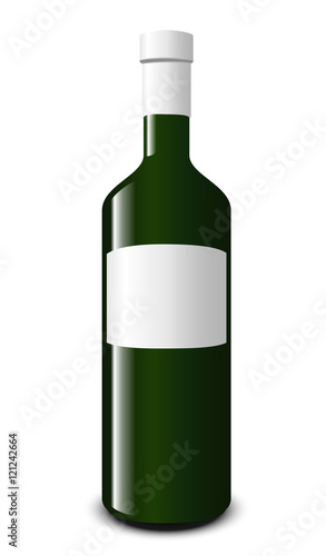 Blank white wine bottle