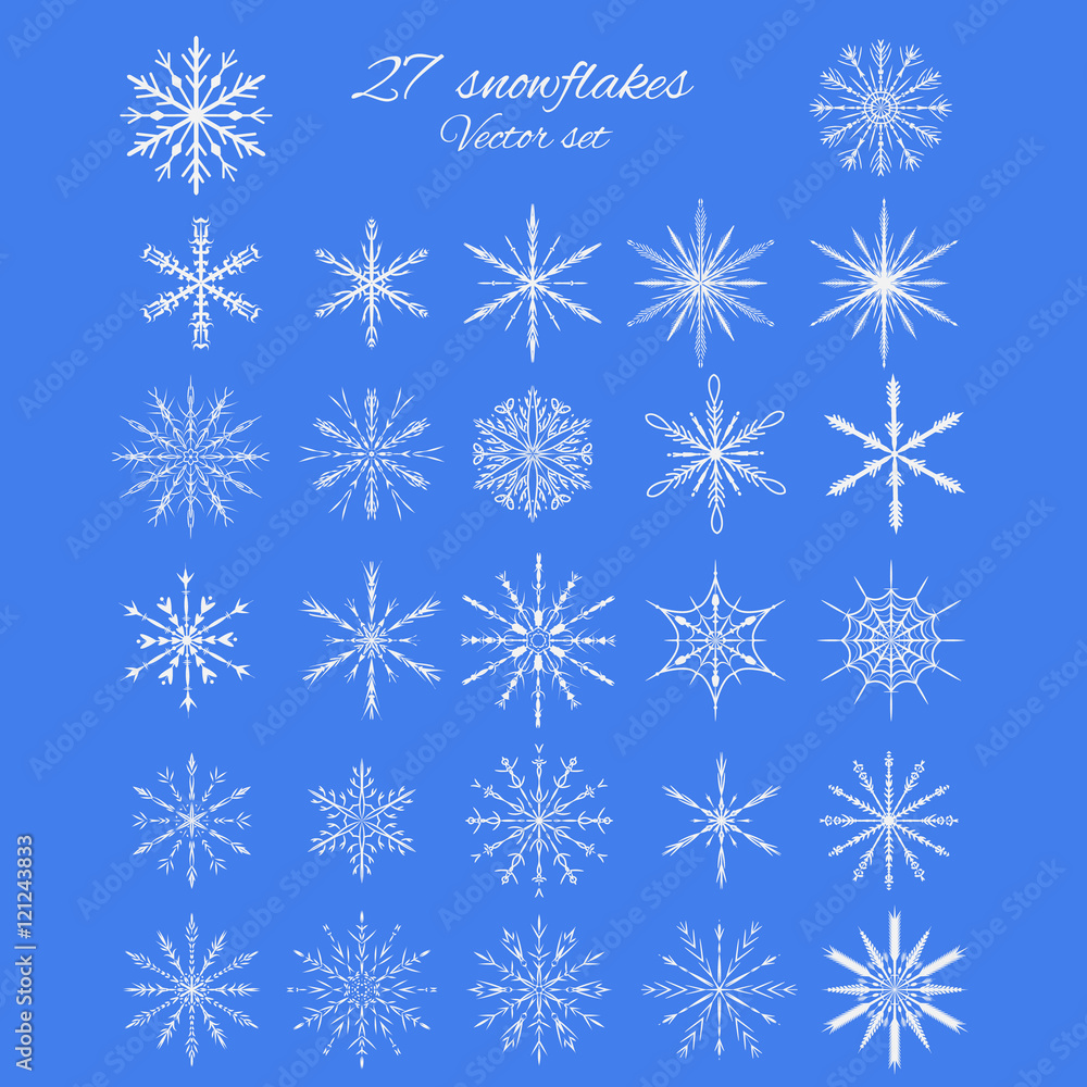 Set 27 white different snowflakes of handmade Set 27 white different snowflakes of handmade