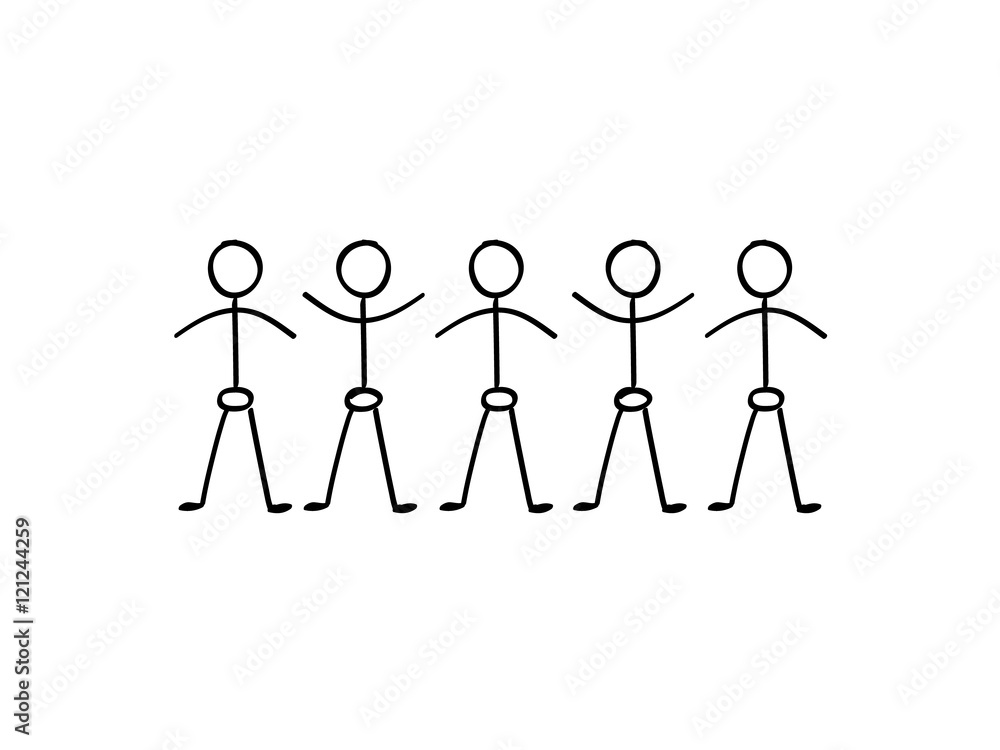 Vector stick figure people holding hands Vector stick figure people holding hands