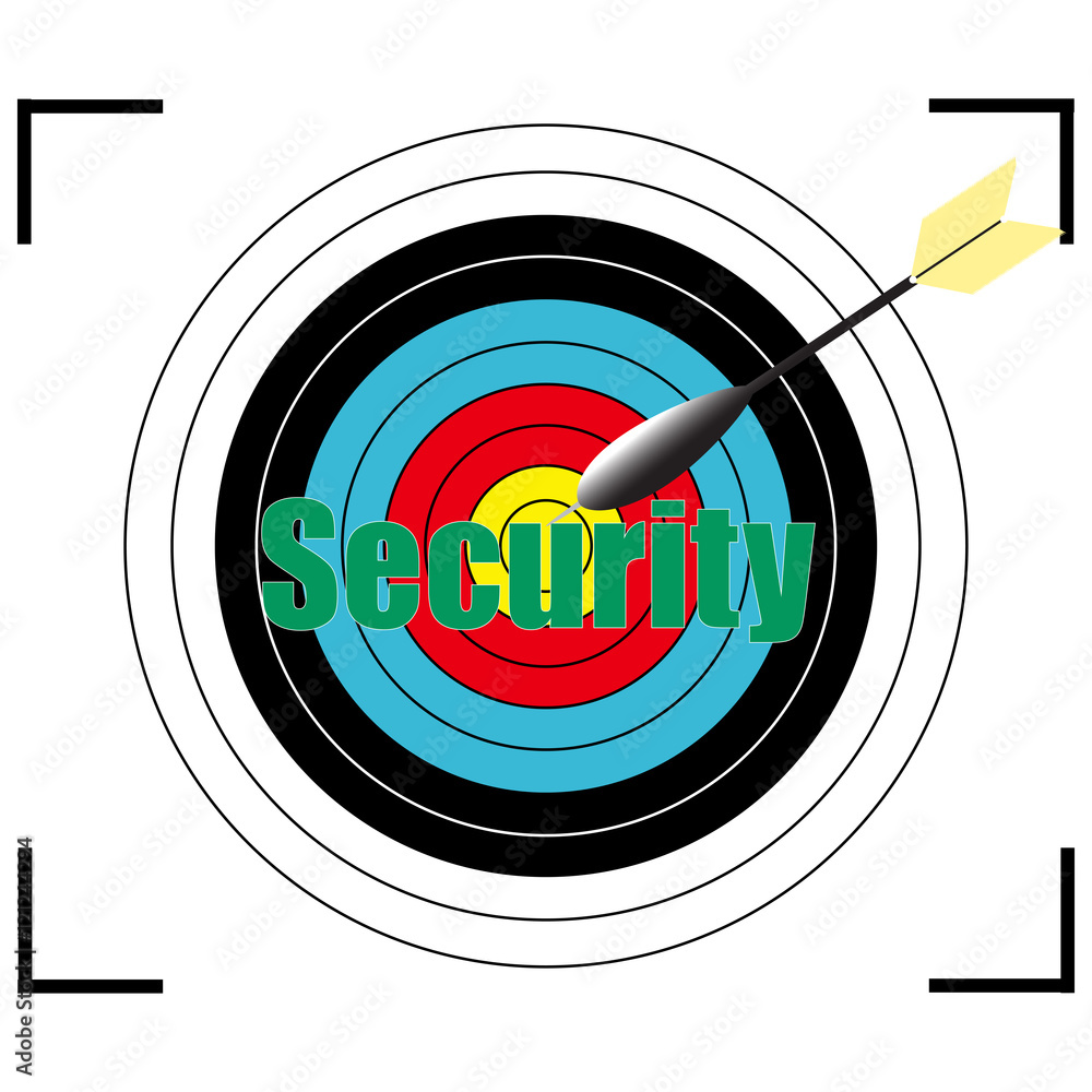Security word Vector, business concept target for archery. Vector illustration EPS10.