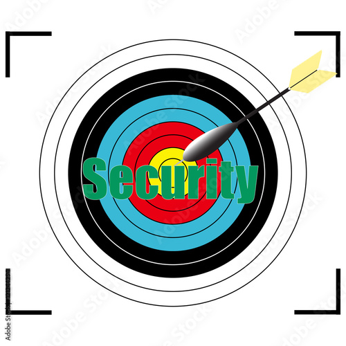 Obraz na płótnie Security word Vector, business concept target for archery. Vector illustration EPS10. w salonie