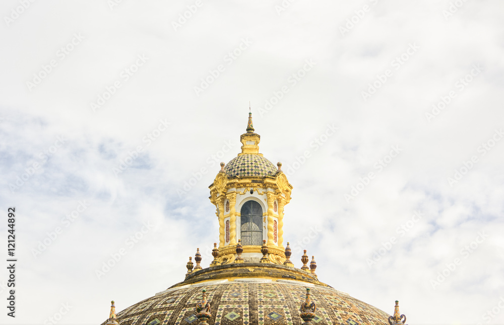 Detail of a baroque dome. Taken in Lope De Vega Theate, Seville.