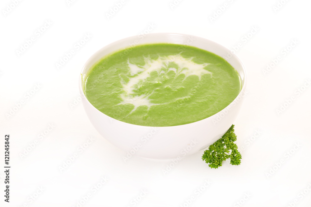 bowl of green soup bowl of green soup