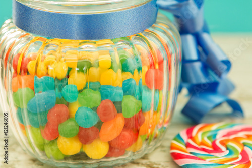 Nice glass container filled candies