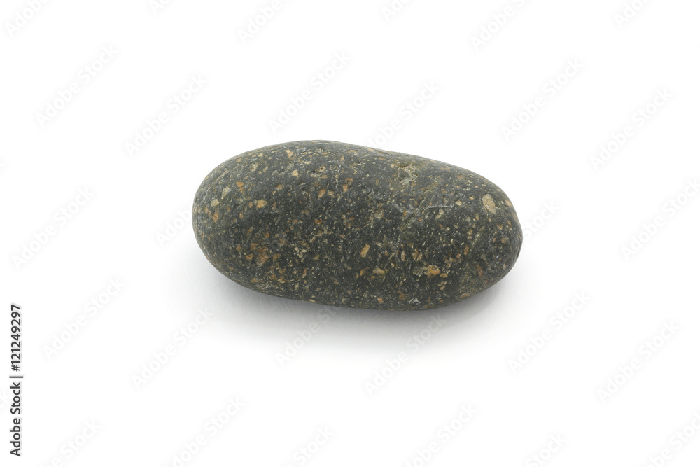Single simple black natural stone isolated on white background Single simple black natural stone isolated on white background