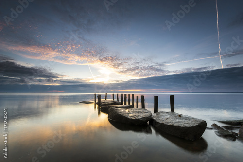seascape,stone harbor on a calm sea   © Mike Mareen