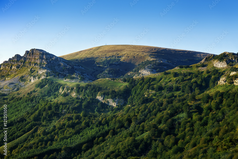 Gorbea mountain and Aldamin peak in summer
