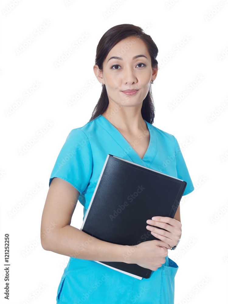 Obraz premium Portrait of young asian doctor isolated on white background