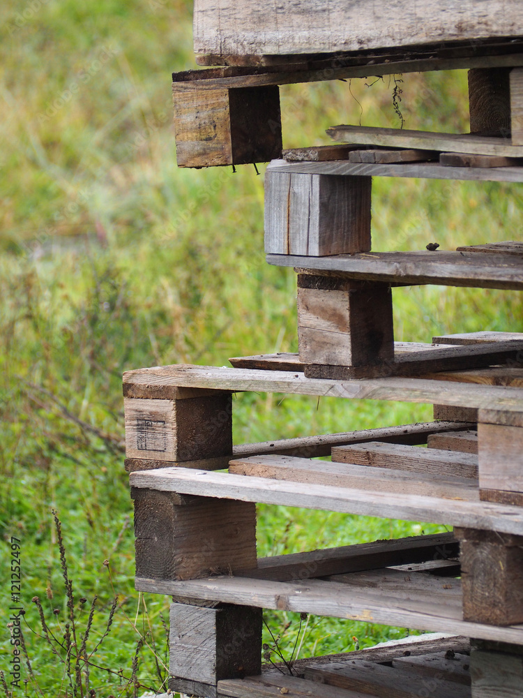 pallets on the grass