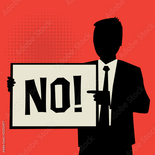 Man showing board, business concept with text No