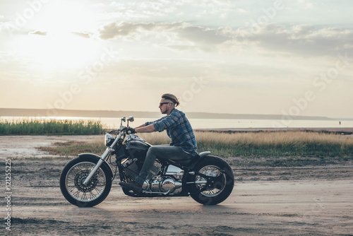 man riding motorcycle