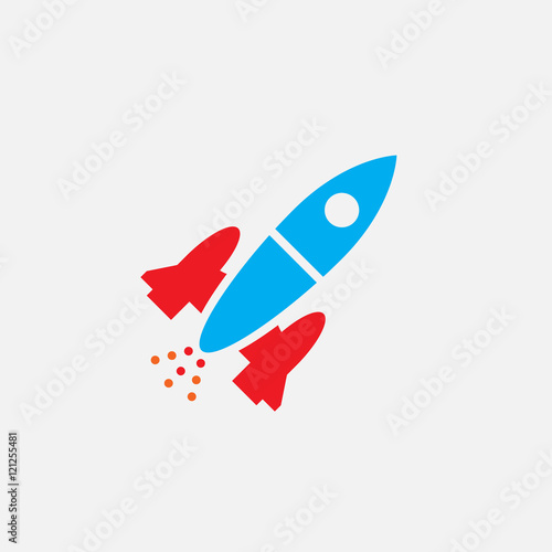 rocket solid icon, colorful vector illustration, pictogram isolated on white