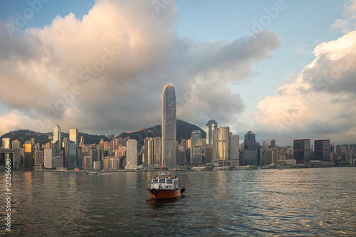 Hongkong is beside the river in the morning